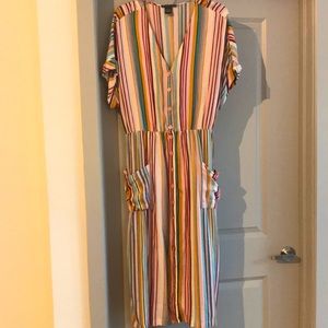 Striped midi dress by Chelsea & Theodore!